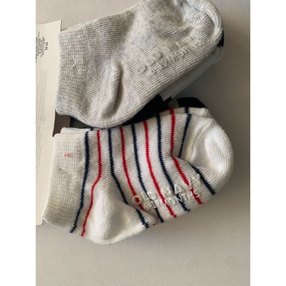 New Old Navy Boys Ankle Bootie Socks 6 12 months nautical red white blue 4 pair - Picture 2 of 2
